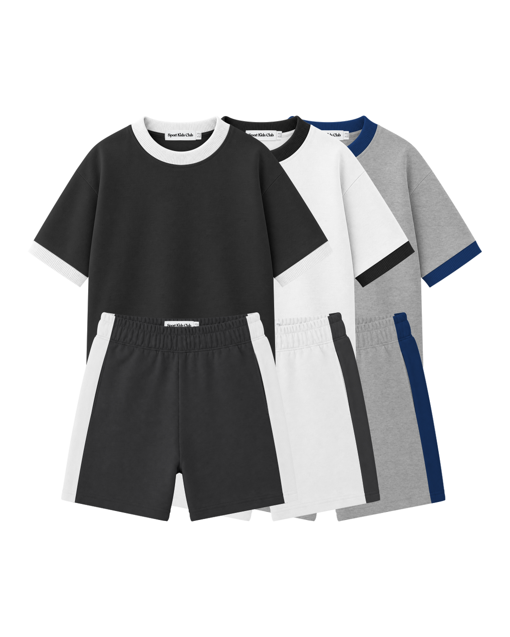 Conjunto Infantil Oversized-Fit Ringer 3 CamisetaS 3 BermudaS KIDS2© (Pack-6)