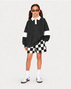Bermuda Infantil Xadrez Patchwork em Moletom KIDS2©