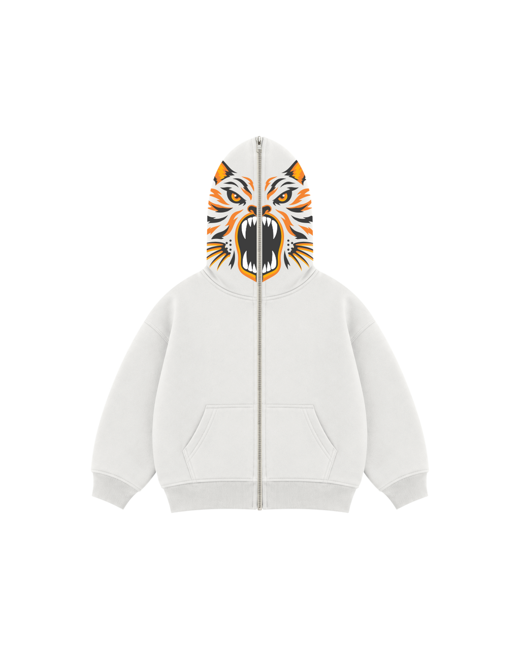 Blusa Infantil Face Tiger Zíper Total em Moletom KIDS3©
