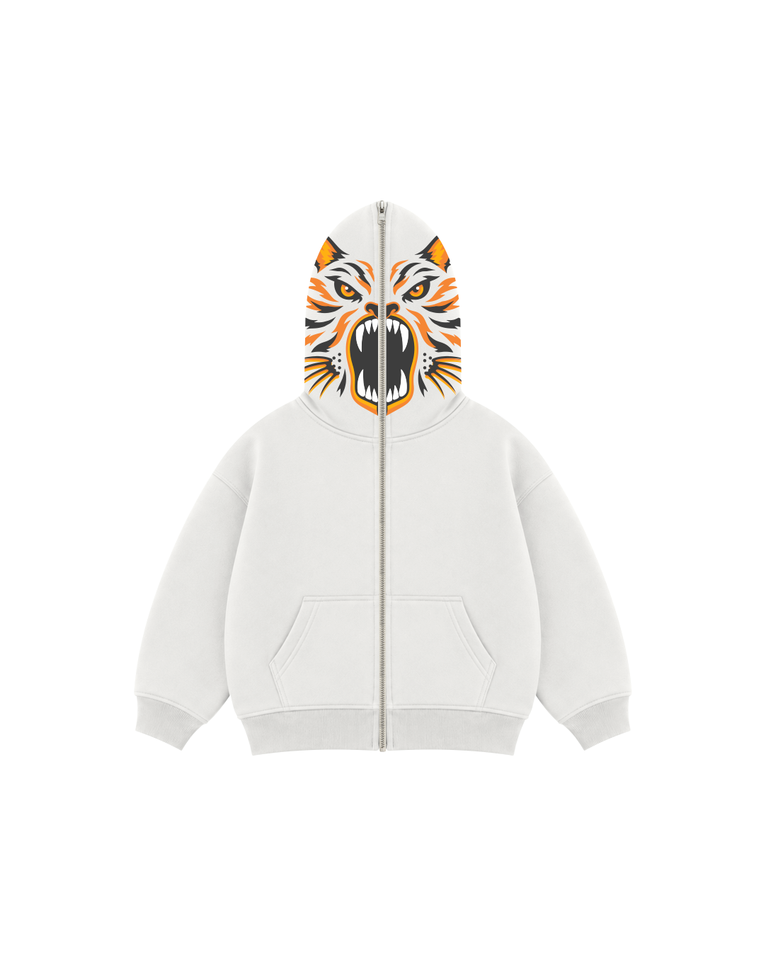 Blusa Infantil Face Tiger Zíper Total em Moletom KIDS3©