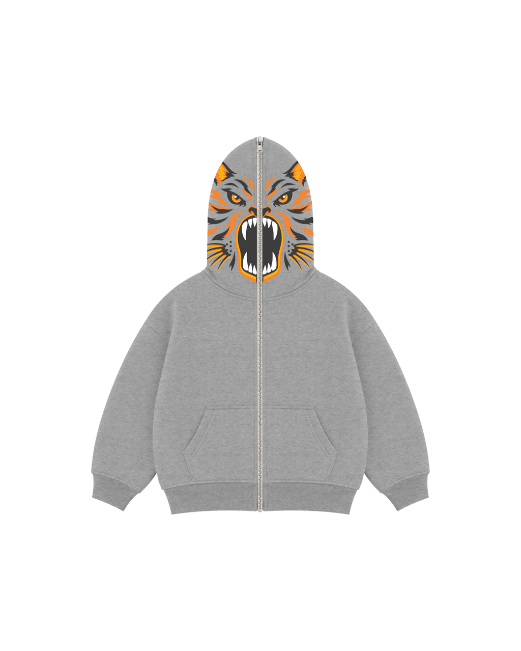 Blusa Infantil Face Tiger Zíper Total em Moletom KIDS3©