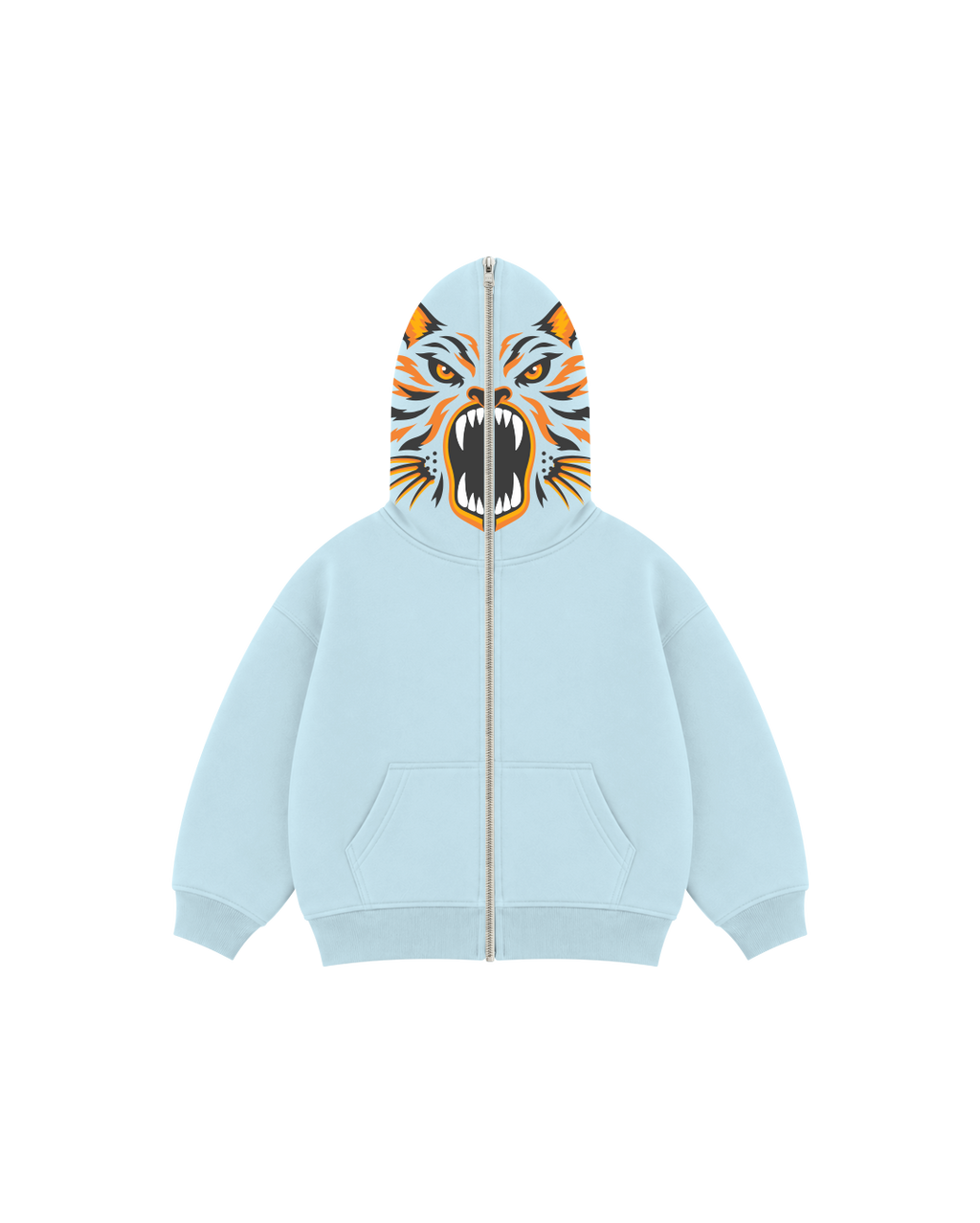 Blusa Infantil Face Tiger Zíper Total em Moletom KIDS3©