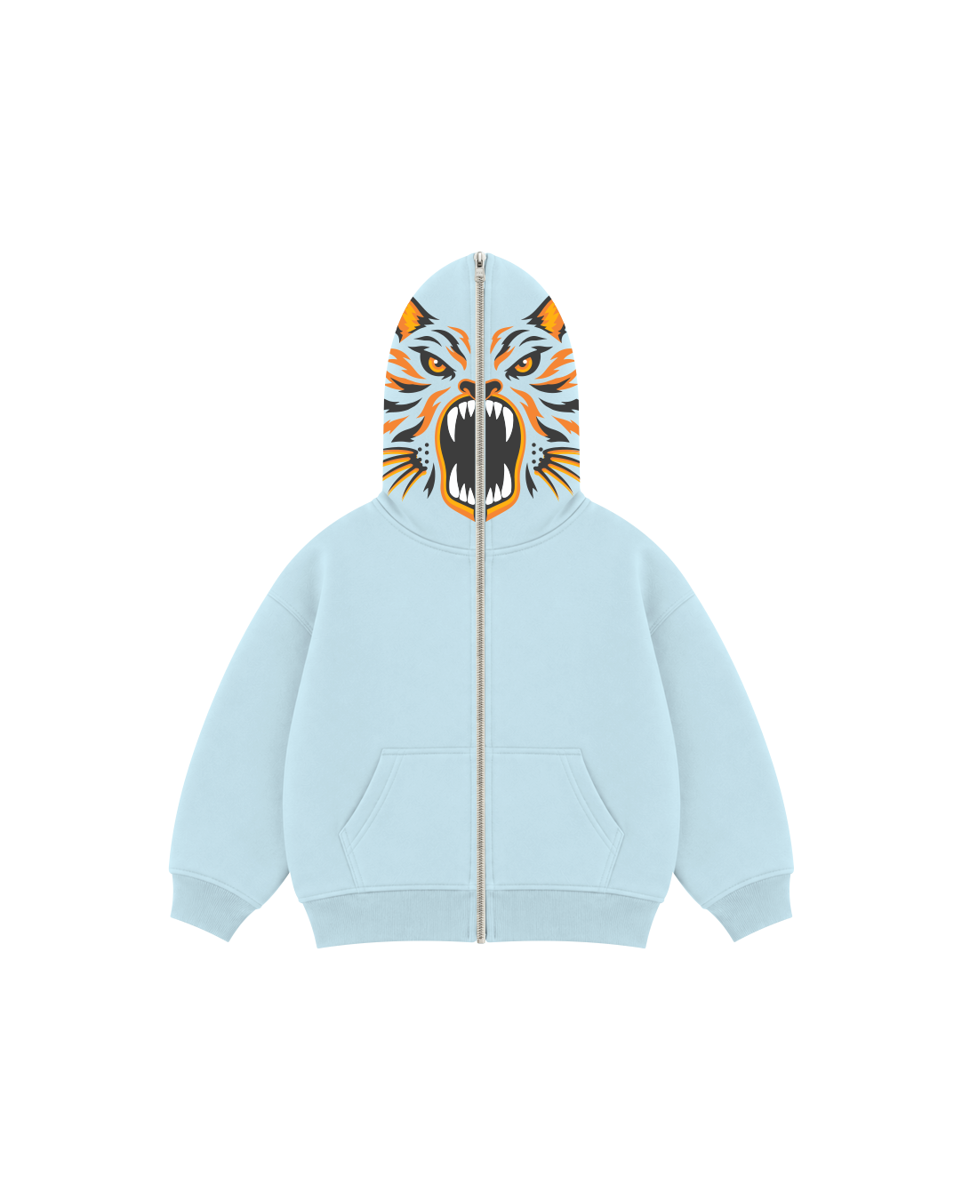Blusa Infantil Face Tiger Zíper Total em Moletom KIDS3©