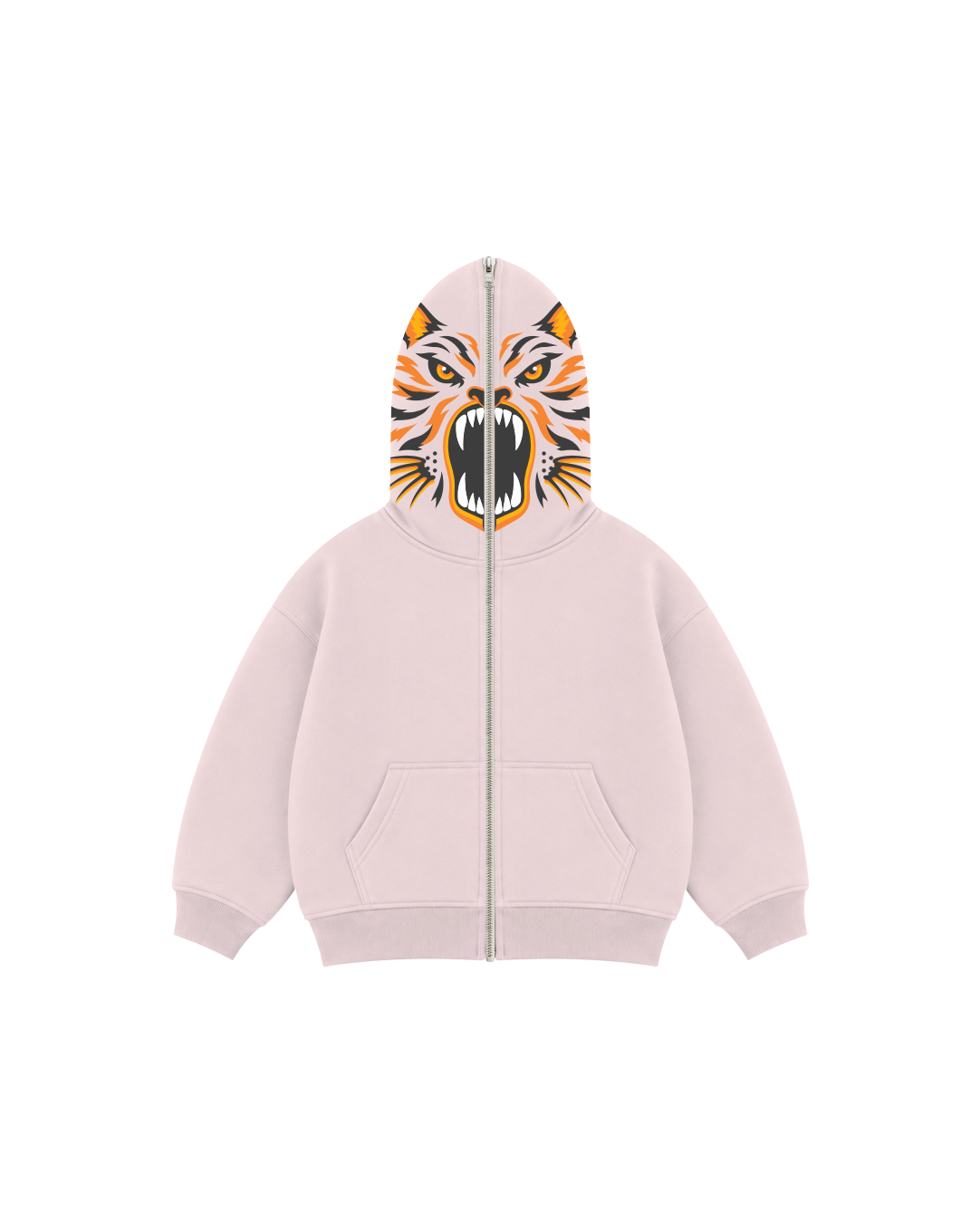 Blusa Infantil Face Tiger Zíper Total em Moletom KIDS3©