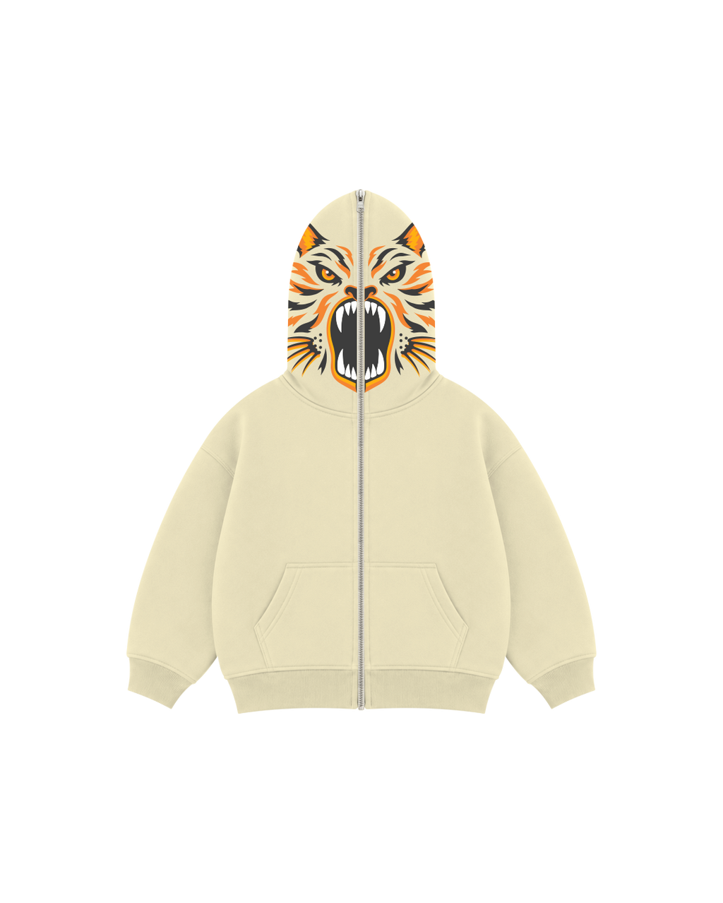 Blusa Infantil Face Tiger Zíper Total em Moletom KIDS3©