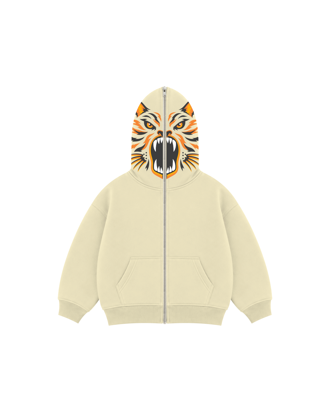 Blusa Infantil Face Tiger Zíper Total em Moletom KIDS3©