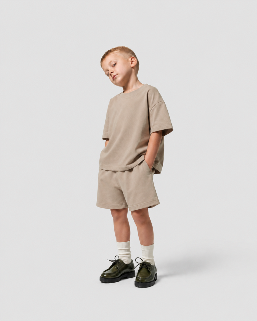 Bermuda Infantil Over-Fit em Moletom DESERT CAMO©
