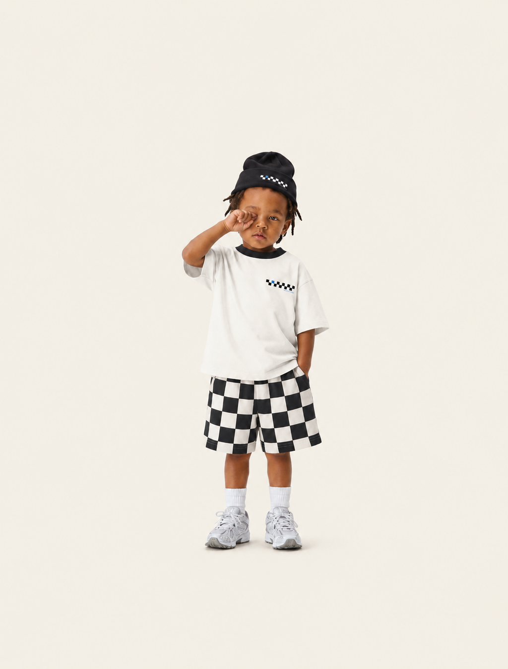 Conjunto Infantil "Beanie, Tee e Patch Short"  KIDS3©