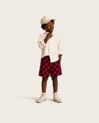 Bermuda Infantil Xadrez Patchwork em Moletom KIDS2©