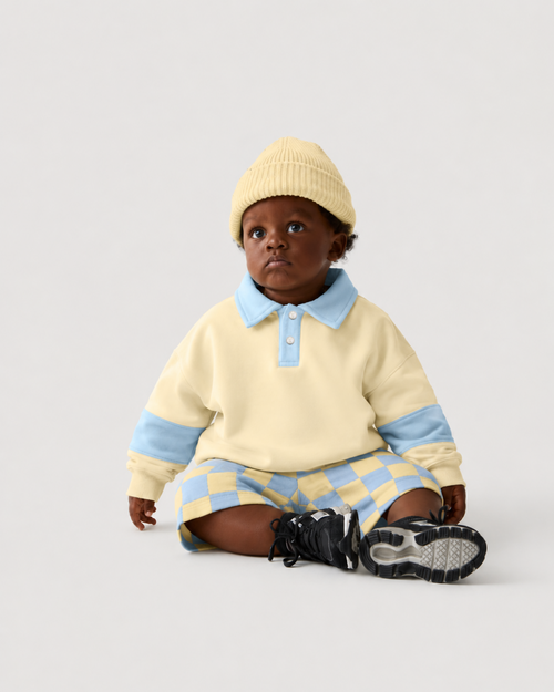 Bermuda Infantil Xadrez Patchwork em Moletom KIDS2©