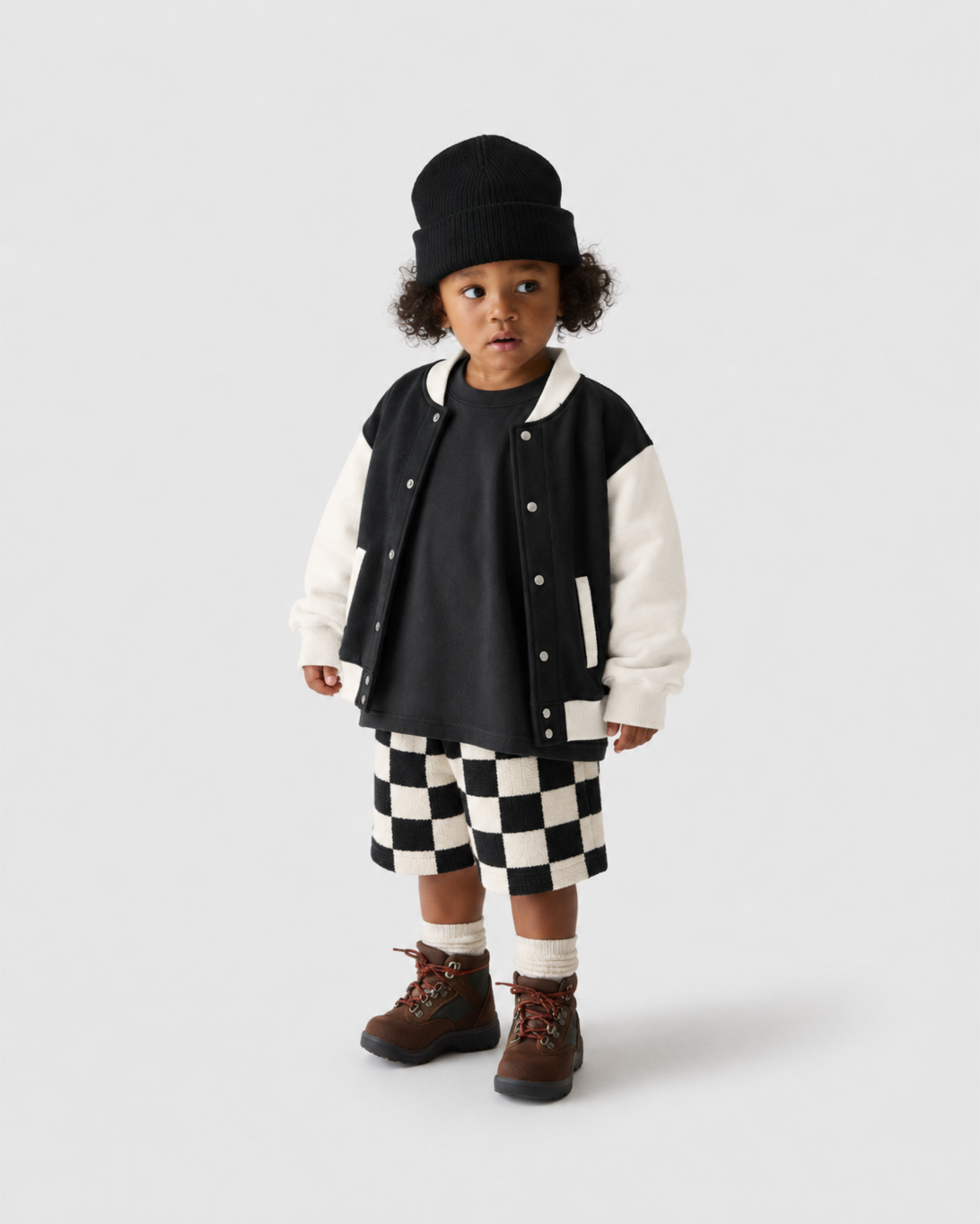 Bermuda Infantil Xadrez Patchwork em Moletom KIDS2©
