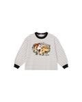 Camiseta Infantil “Horse Face” Oversized-Fit Striped M/L em Super Cotton  KIDS3©