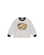 Camiseta Infantil “Horse Face” Oversized-Fit Striped M/L em Super Cotton  KIDS3©