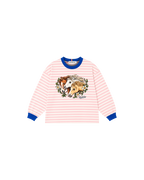 Camiseta Infantil “Horse Face” Oversized-Fit Striped M/L em Super Cotton  KIDS3©