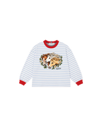 Camiseta Infantil “Horse Face” Oversized-Fit Striped M/L em Super Cotton  KIDS3©