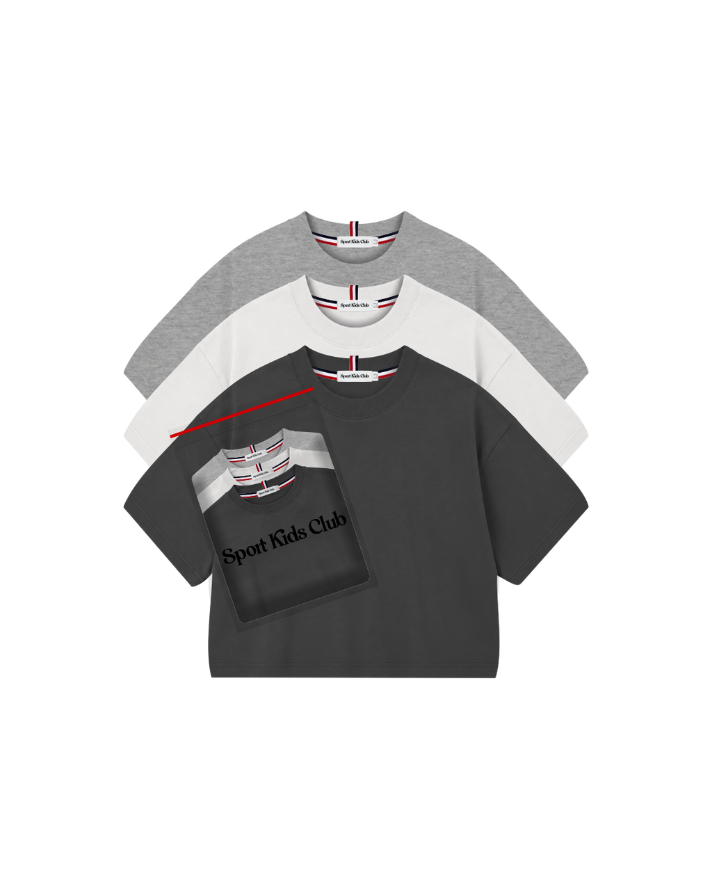 Camiseta Infantil Over-Fit em Malha  KIDS1© PACK-3