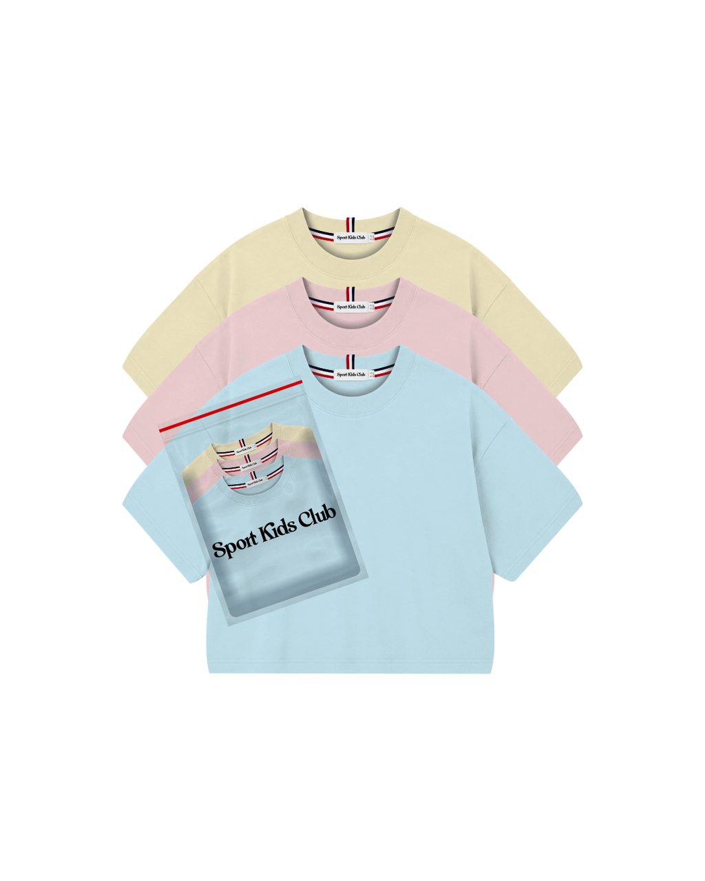 Camiseta Infantil Over-Fit em Malha  KIDS1© PACK-3