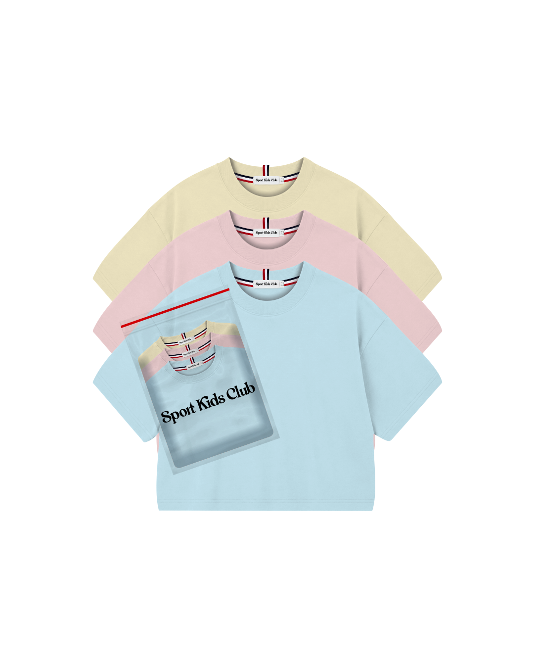 Camiseta Infantil Over-Fit em Malha  KIDS1© PACK-3
