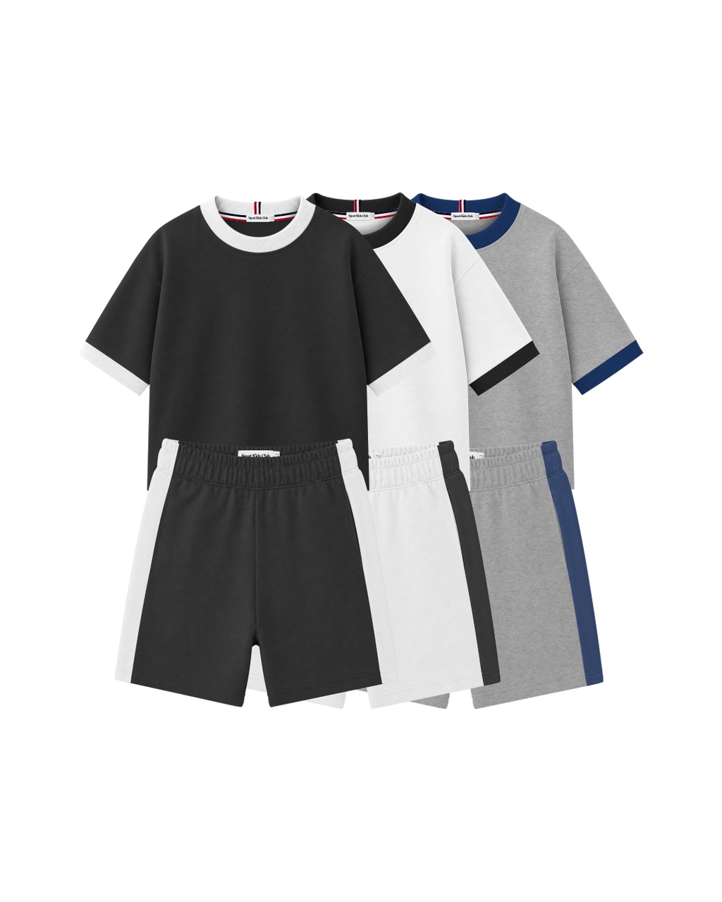 Conjunto Infantil Oversized-Fit Ringer 3 CamisetaS 3 BermudaS KIDS2© (Pack-6)