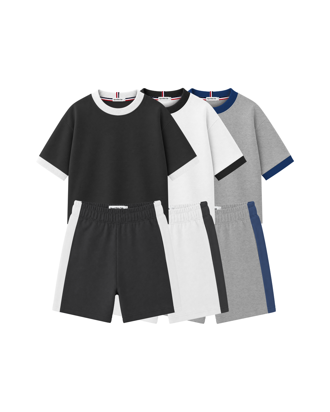 Conjunto Infantil Oversized-Fit Ringer 3 CamisetaS 3 BermudaS KIDS2© (Pack-6)
