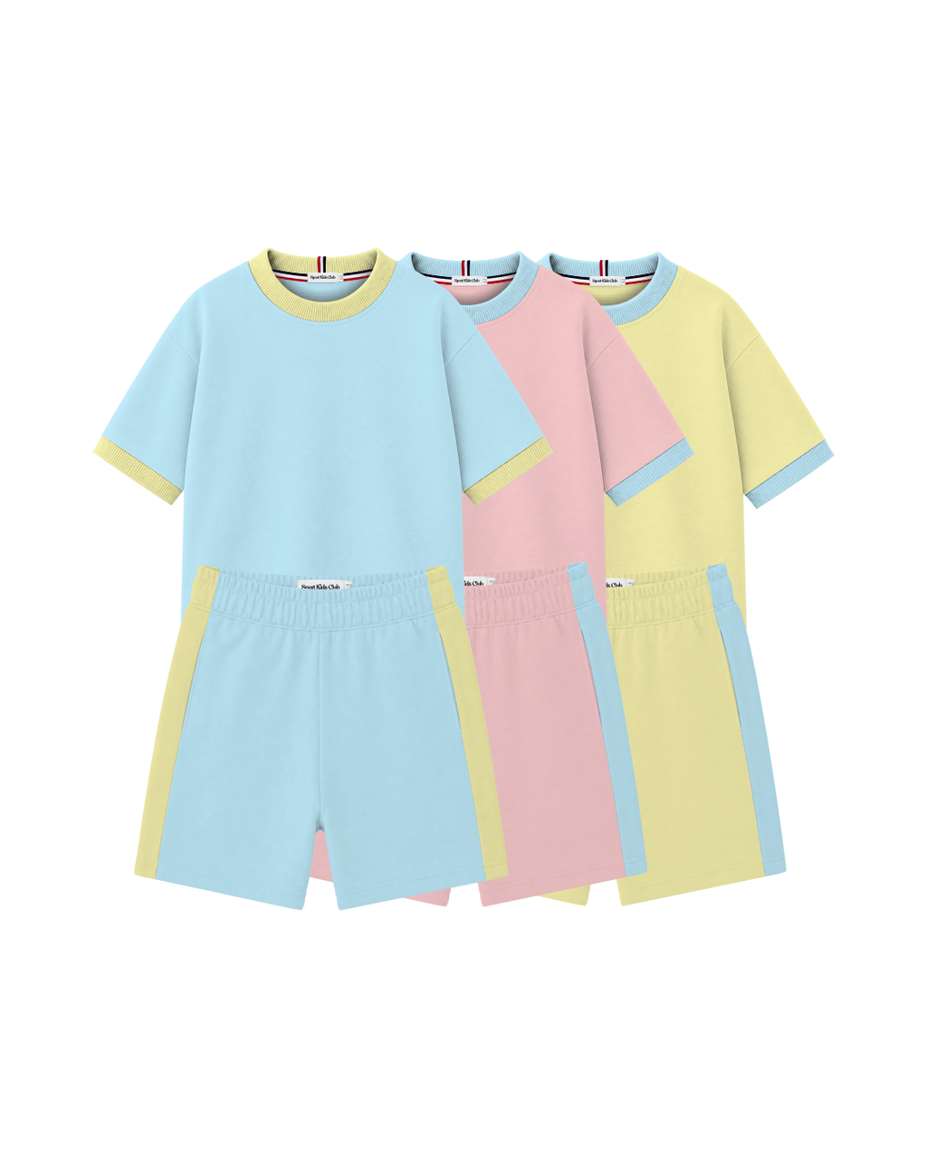 Conjunto Infantil Oversized-Fit Ringer 3 CamisetaS 3 BermudaS KIDS2© (Pack-6)