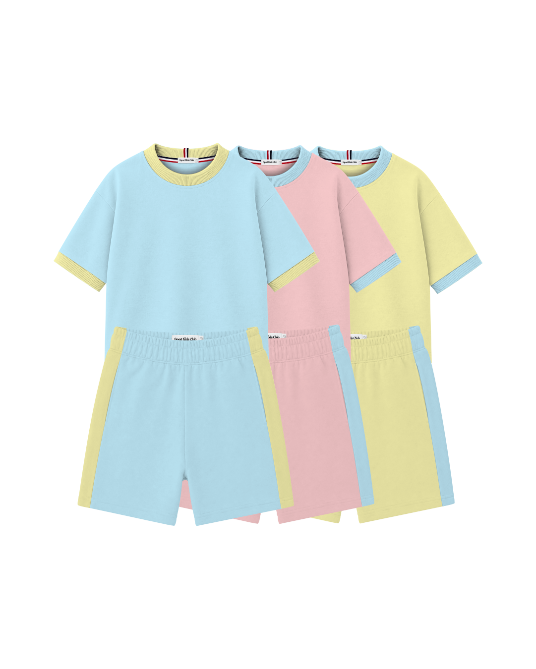 Conjunto Infantil Oversized-Fit Ringer 3 CamisetaS 3 BermudaS KIDS2© (Pack-6)