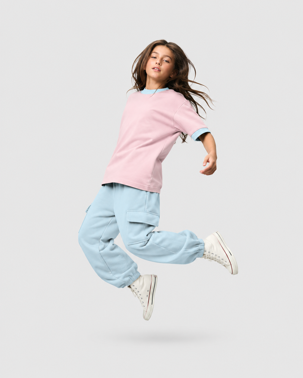 Camiseta Infantil Over-Fit Ringer em Moletom KIDS2©