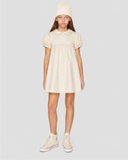 Vestido Infantil "Império" Gola Bonéca Madrepérola em Algodão Egípicio DELUXE©