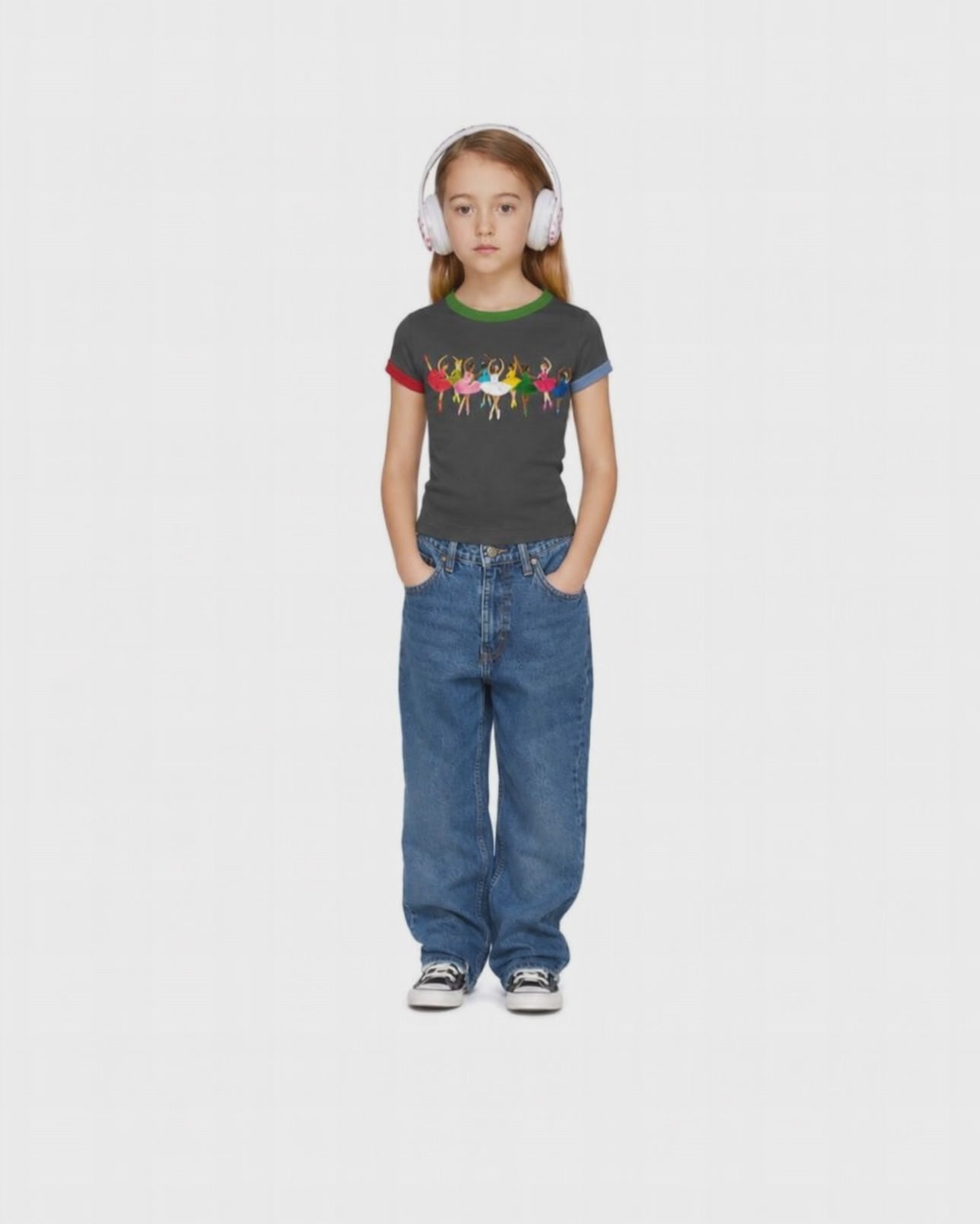 Camiseta Infantil "Runaway" Baby Ringer tee em Algodão  DELUXE©