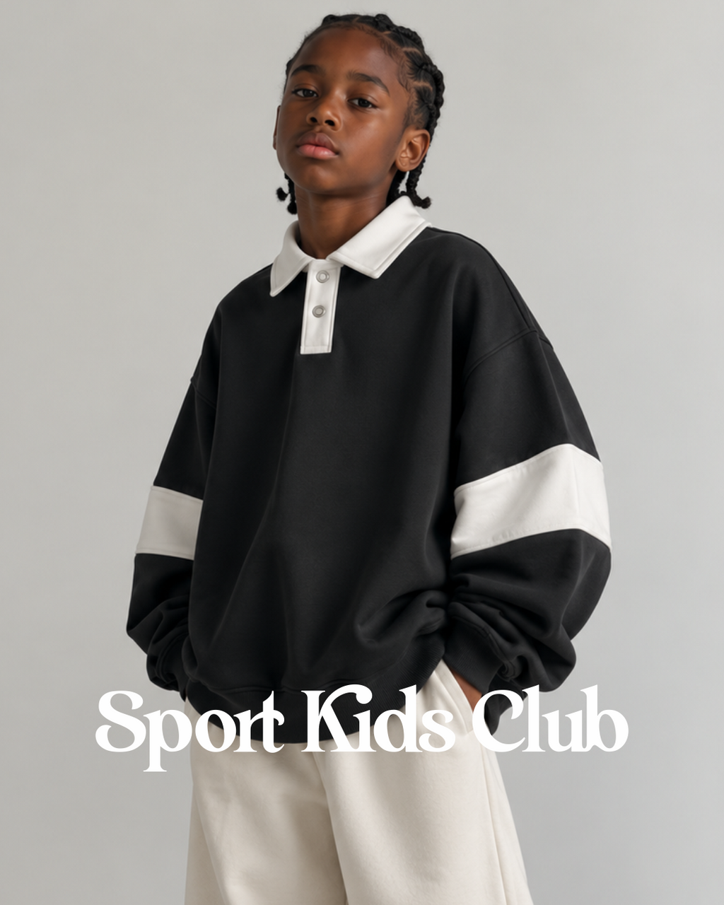 Blusa Infantil Polo Rugby Over Fit em Moletom KIDS2©